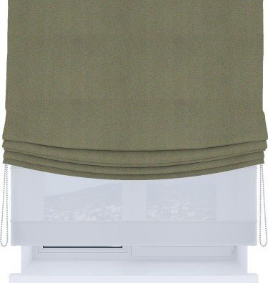 Римская штора «Кортин», день-ночь с мягкими складками, блэкаут однотонный серо-коричневый