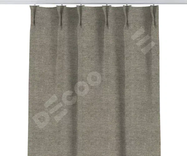 Комплект штор на тесьме «Кустик», стиф димаут серо-коричневый