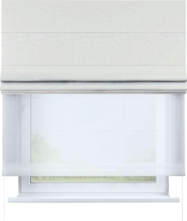 Римская штора «Кортин» день-ночь, ткань лён молочный