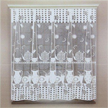 Тюль кухонная без шторной ленты, 170х170 см, цвет белый, 100% п/э