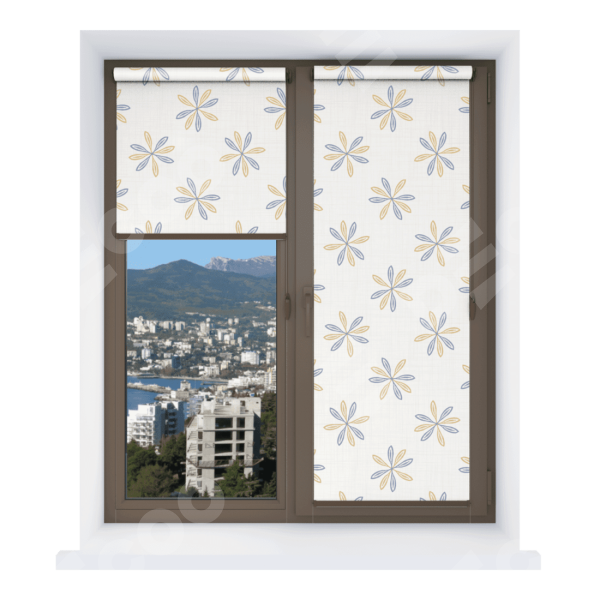 Рулонная штора Мини с принтом Ромашки кантри