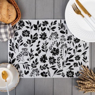 Салфетка "Этель" Flowers black 30х45 см вид 2, 100% пэ, 370 г/м2