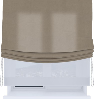 Римская штора «Кортин», день-ночь с мягкими складками, вельвет кофейный