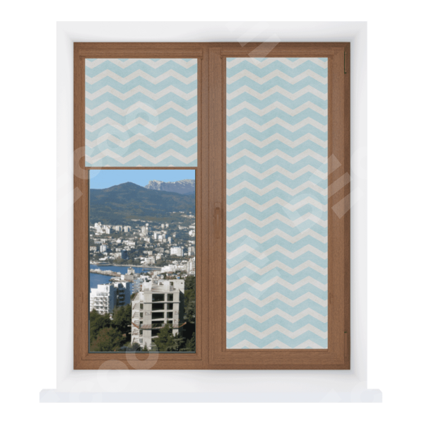 Рулонная штора Уни 2 с принтом Голубой шеврон