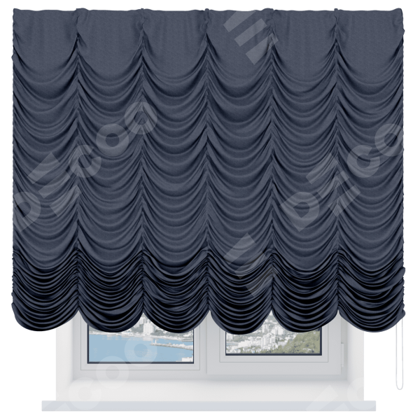 Французская штора «Кортин», софт однотонный графит