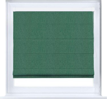 Римская штора «Кортин» кассетная, ткань твид блэкаут, зелёный