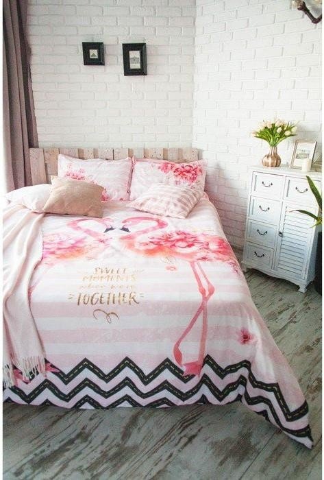 Постельное белье "Этель" 2 сп Flamingo 175*215 см, 200*220 см, 50х70+3 см - 2 шт