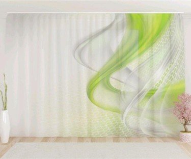 Фототюль «Зеленая абстракция», размер 290 х 260 см, вуаль