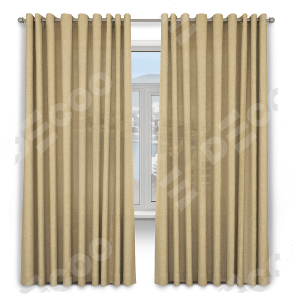 Шторы на люверсах ткань лён тёмно-бежевый