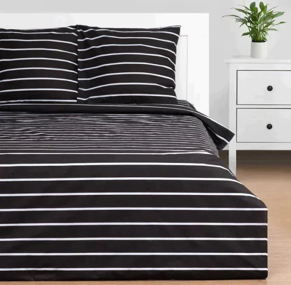 Постельное бельё Этель 1.5сп Black stripes 143х215 см,150х214 см, 70х70 см-2 шт, 100% хлопок,поплин
