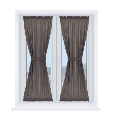 Штора песочные часы «Кортин» вельвет коричневый