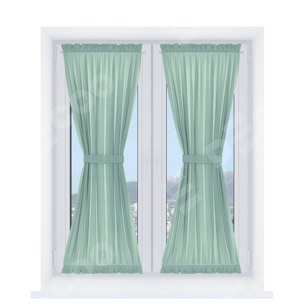 Штора песочные часы «Кортин» блэкаут однотонный ментоловый