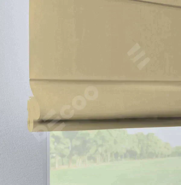 Римская штора «Кортин», канвас бежевый, на петлях
