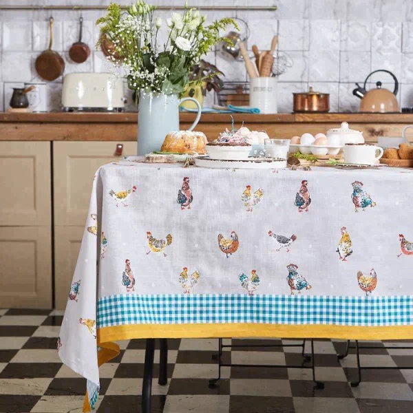 Скатерть пасхальная, Этель Chicken Ranch 110х147 см, 100% хлопок, репс 210 г/м2