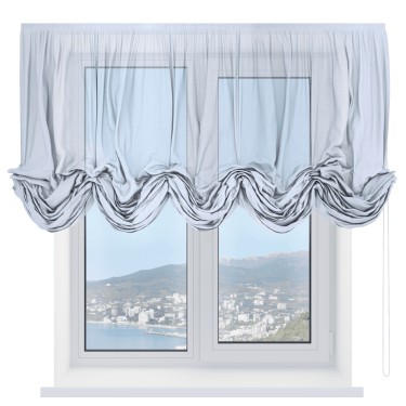 Австрийская штора «Кортин», ткань тюль белая