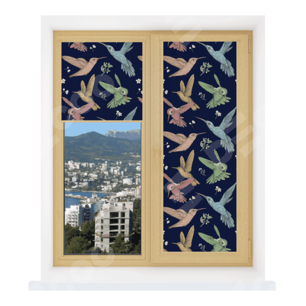 Рулонная штора Уни 2 с принтом Птицы и цветы