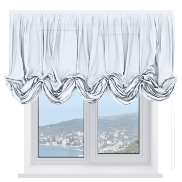 Австрийская штора «Кортин», ткань лён белый