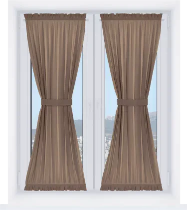 Штора песочные часы «Кортин», ткань блэкаут однотонный коричневый