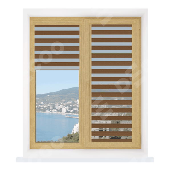 Рулонная штора День-ночь Уни 2 Diamond коричневый, размеры от 20 до 120 см