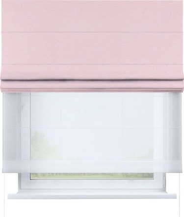 Римская штора «Кортин» день-ночь, ткань блэкаут однотонный, розовый