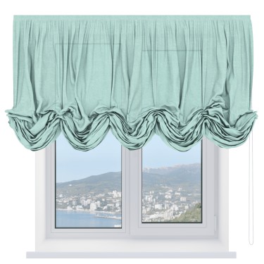 Австрийская штора «Кортин», ткань лён кашемир мятный