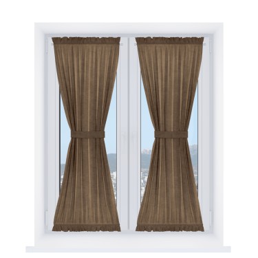 Штора песочные часы «Кортин» софт однотонный бронзовый