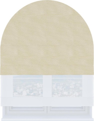 Римская штора «Кортин» день-ночь для арочного проёма, ткань лён димаут бежевый