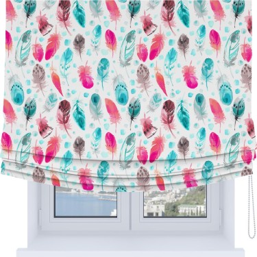 Римская штора Soft с мягкими складками, «Перья»