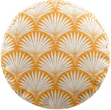 Подушка круглая Cortin «Арт-деко листья желтый»