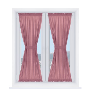 Штора песочные часы «Кортин» вельвет брусника