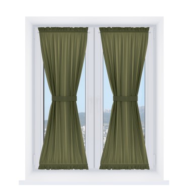 Штора песочные часы «Кортин» блэкаут однотонный зелёный